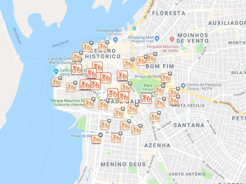 Estações Bike Itaú POA